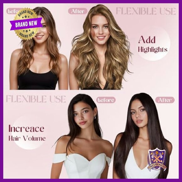 10 Inch Clip-In Human Hair Extensions 6 Piece Set Remy Straight main image 6